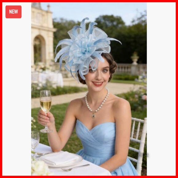 Feather Flower Fascinator Headband Derby Wedding Cocktail Hat Adjustable